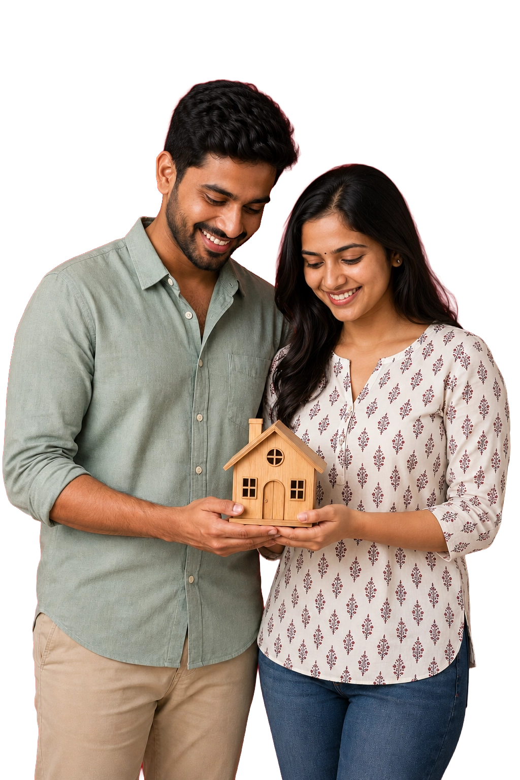 Happy Couple Holding Home Model
